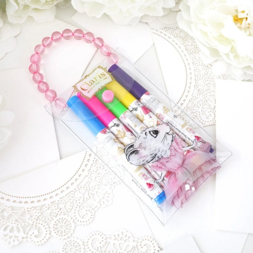 Clarins Kids' Art Set with Pink Beaded Handle